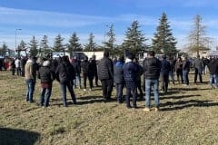 Presidio degli agricoltori nei pressi del casello di Bettolle in Valdichiana Arezzo