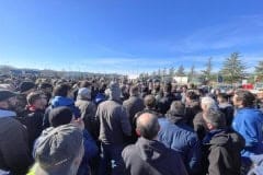 Presidio degli agricoltori nei pressi del casello di Bettolle in Valdichiana Arezzo