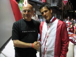 Io al Palio di Legnano del 2011 con Atzeni molto giovane