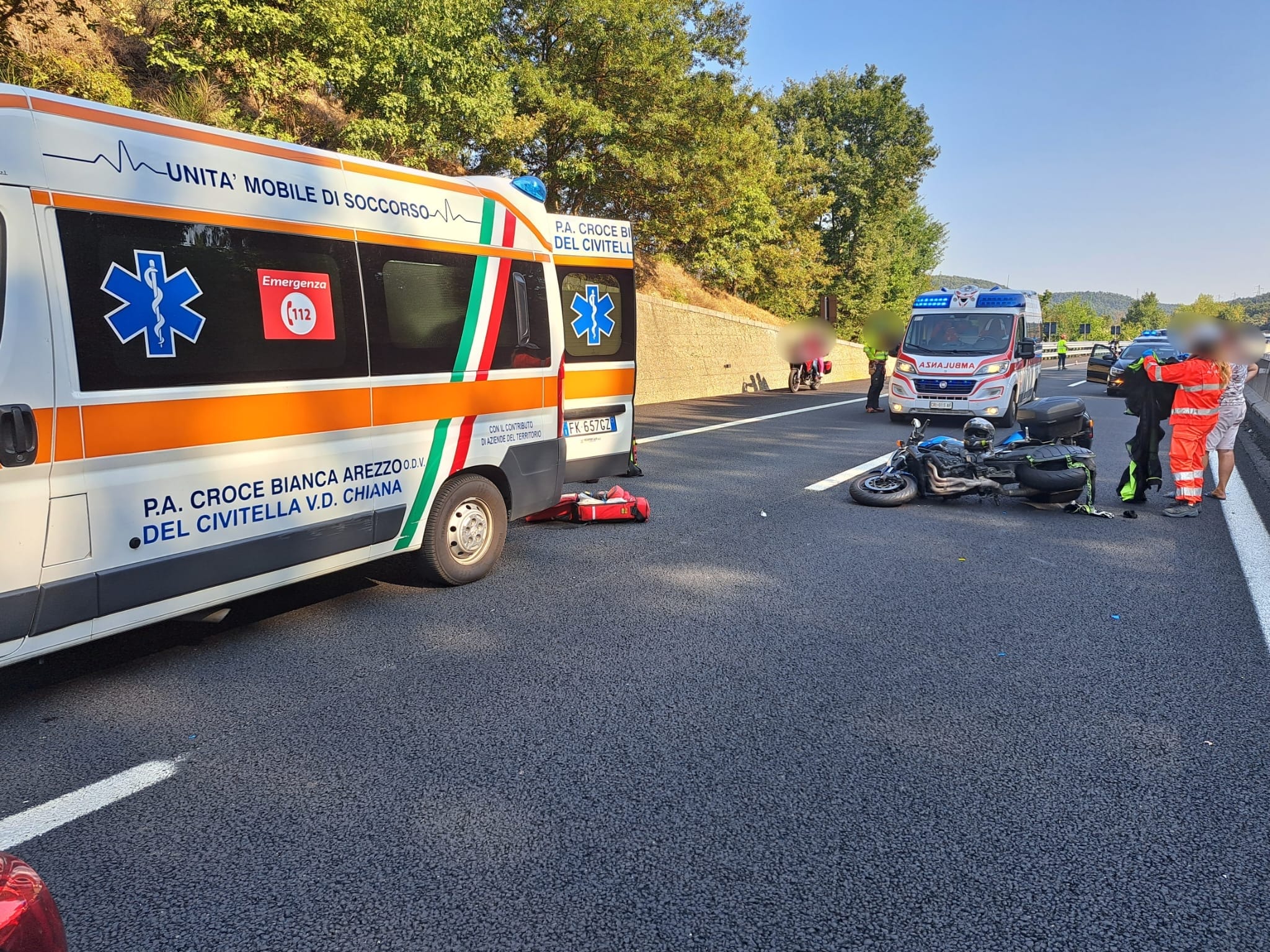 Incidente A1 2023 agosto ambulanza